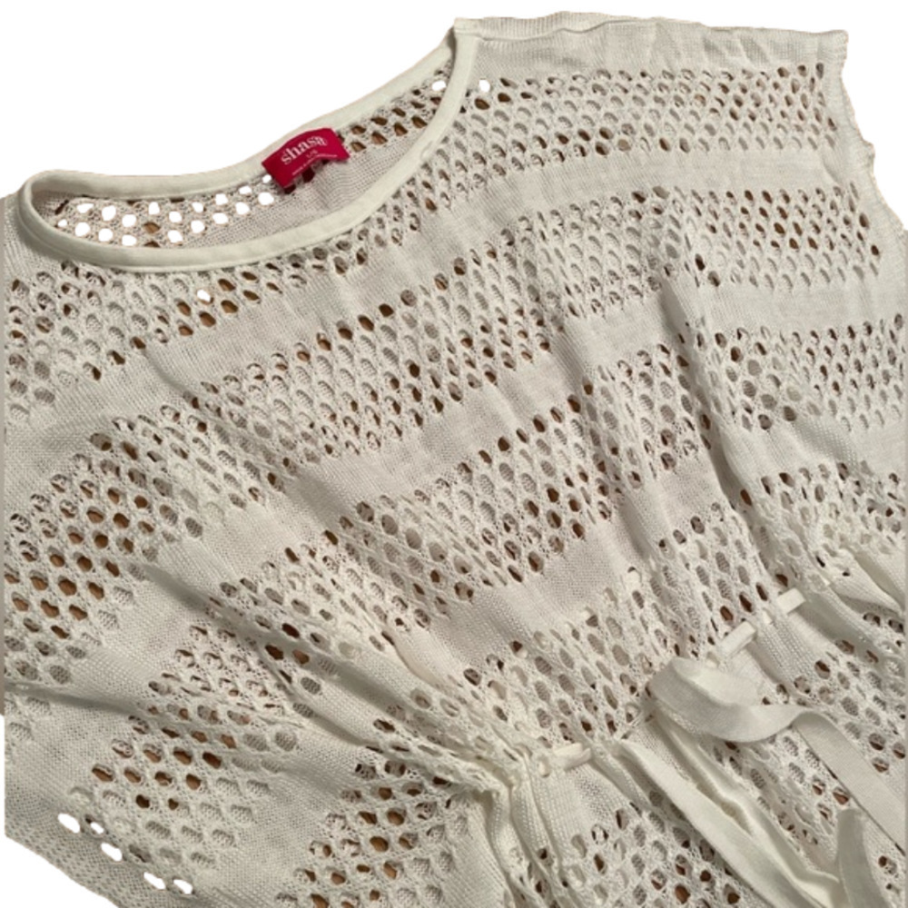 White Shasa Cutout Swimsuit Coverup Size Large